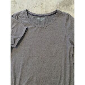 Soft Surroundings T-Shirt Sz XL Blue Stripe Pima Cotton Spandex Nautical Coastal